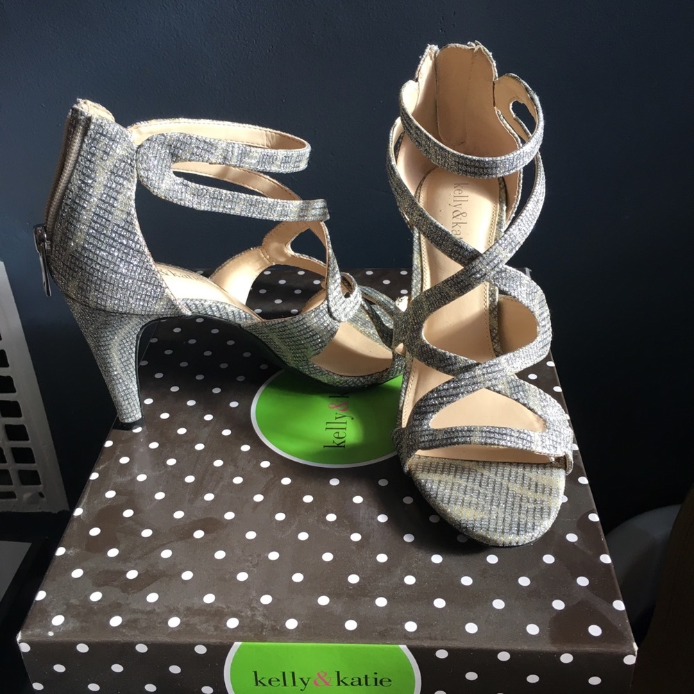 Kelly and Katie silver heels